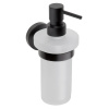 Sapho X-ROUND BLACK závesný dávkovač mydla 230ml, mliečne sklo, čierna mat XR101B Sapho X-ROUND BLACK závesný dávkovač mydla 230ml, mliečne sklo, čierna mat XR101B