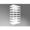 kovový regál bezskrutkový Biedrax 45 x 120 x 270 cm, biely - 8 políc biele lamino 12mm kovový regál bezskrutkový Biedrax 45 x 120 x 270 cm, biely - 8 políc biele lamino 12mm