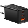Baseus GaN5 Pro rýchlonabíjací adaptér 2x USB-C + USB-A 65W čierny CCGP120201 Baseus GaN5 Pro rýchlonabíjací adaptér 2x USB-C + USB-A 65W čierny CCGP120201