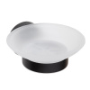 Sapho X-ROUND BLACK mydlenička, mliečne sklo, čierna mat XR803B Sapho X-ROUND BLACK mydlenička, mliečne sklo, čierna mat XR803B