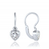 MINET Detské náušnice s predným zapínaním srdiečka z bieleho zlata so zirkónmi Au 585/1000 MINET Detské náušnice s predným zapínaním srdiečka z bieleho zlata so zirkónmi Au 585/1000
