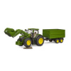 John Deere 7R 350 traktor s nakladačom a tandemovou návesovou prívesom John Deere 7R 350 traktor s nakladačom a tandemovou návesovou prívesom