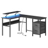 Autronic BONTEC Pc stôl 150x120cm, mdf, čierna, APC-E1395 BK Farba: Čierna Autronic BONTEC Pc stôl 150x120cm, mdf, čierna, APC-E1395 BK Farba: Čierna