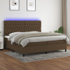 Box spring postel s matrací a LED tmavě hnědá 200x200 cm textil 3135144 Box spring postel s matrací a LED tmavě hnědá 200x200 cm textil 3135144