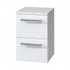 Mereo Bino Bočná skrinka, 33x50x33 cm, 2 zásuvky, lesklá biela CN664 Mereo Bino Bočná skrinka, 33x50x33 cm, 2 zásuvky, lesklá biela CN664