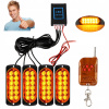 VÝSTRAŽNÁ LAMPA 12xLED STROBOSKOP Silná oranžová pomôcka 4ks VÝSTRAŽNÁ LAMPA 12xLED STROBOSKOP Silná oranžová pomôcka 4ks