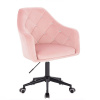 LuxuryForm DESIGN Kreslo ROMA VELUR na čiernej podstave s kolieskami - svetlo ružové LuxuryForm DESIGN Kreslo ROMA VELUR na čiernej podstave s kolieskami - svetlo ružové