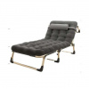 Záhradné polohovateľné lehátko 193cm, tmavo šedé Záhradné polohovateľné lehátko 193cm, tmavo šedé