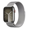 Apple Watch Series 9 Cellular 45mm Stříbrná ocel se stříbrným milánským tahem MRMQ3QC/A
