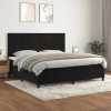Box spring postel s matrací černá 200x200 cm samet Černý 3143105 Box spring postel s matrací černá 200x200 cm samet Černý 3143105