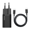Baseus - nástenná nabíjačka Super Si (TZCCSUP-L01) - vrátane kábla typu C, USB-C, PD25W, 3A, 1m - čierna Baseus - nástenná nabíjačka Super Si (TZCCSUP-L01) - vrátane kábla typu C, USB-C, PD25W, 3A, 1m - čierna