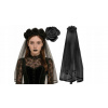 Čelenka s ružami Pohrebný závoj Klobúčik Halloween Čelenka s ružami Pohrebný závoj Klobúčik Halloween