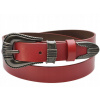 Opasok - Promesso Red, Gray Strip - ženský produkt (Červená kožená dekoratívna spona) Opasok - Promesso Red, Gray Strip - ženský produkt (Červená kožená dekoratívna spona)