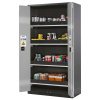 Skriňa na chemikálie typ Systema CS-104F, skladacie dvere strieborné, 4 výsuvné vane Skriňa na chemikálie typ Systema CS-104F, skladacie dvere strieborné, 4 výsuvné vane