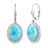 Stříbrné náušnice visací s přírodním Larimarem JST14942LR Stříbrné náušnice visací s přírodním Larimarem JST14942LR