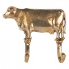 Clayre & Eef Zlatý antik nástenný kovový vešiak s 2 háčikmi krava - 17*4*15 cm - Clayre & Eef Clayre & Eef Zlatý antik nástenný kovový vešiak s 2 háčikmi krava - 17*4*15 cm - Clayre & Eef