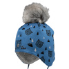 RDX Chlapčenská viazacia čiapka s brmbolcom Medveď Modrá Veľ. 3 RDX Chlapčenská viazacia čiapka s brmbolcom Medveď Modrá Veľ. 3