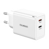 Sieťová nabíjačka Choetech PD6013, GaN, 2x USB-C, PD65W (biela) Sieťová nabíjačka Choetech PD6013, GaN, 2x USB-C, PD65W (biela)
