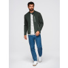Ombre Structured men's biker jacket with stand-up collar - dark green modrá | zelená | viacfarená S Ombre 5907064515011 Ombre Structured men's biker jacket with stand-up collar - dark green modrá | zelená | viacfarená S Ombre 5907064515011