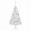 zahrada-XL Osvetlený umelý vianočný stromček s guľami, biely 240 cm 3077629 zahrada-XL Osvetlený umelý vianočný stromček s guľami, biely 240 cm 3077629