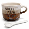 Keramický pohár na kávu 150 ml COFFEE s lyžičkou Keramický pohár na kávu 150 ml COFFEE s lyžičkou