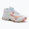 Dámske volejbalové topánky Mizuno Wave Lightning Z8 Mid white/calypso coral/pale banana Dámske volejbalové topánky Mizuno Wave Lightning Z8 Mid white/calypso coral/pale banana