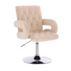 LuxuryForm DESIGN Stolička BOSTON VELUR na striebornom tanieri - krémová LuxuryForm DESIGN Stolička BOSTON VELUR na striebornom tanieri - krémová