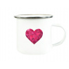 Plechový hrnček Srdce mozaika Plechový hrnček Srdce mozaika