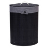 Rohový kôš na bielizeň 60 l bambusový čierny Rohový kôš na bielizeň 60 l bambusový čierny