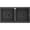 Mexen Mario, granitový drez 820x436x161 mm, 2-komorový, čierna-škvrny s čiernym sifónom, 6504822000-76-B Mexen Mario, granitový drez 820x436x161 mm, 2-komorový, čierna-škvrny s čiernym sifónom, 6504822000-76-B