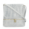 Kožená dámska crossbody kabelka v kroko dizajne svetlo sivá Kožená dámska crossbody kabelka v kroko dizajne svetlo sivá