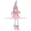 Postavička MagicHome Vianoce, Dievčatko s vysokým klobúkom, látkové, ružovo-sivé, 17x12x54 cm Postavička MagicHome Vianoce, Dievčatko s vysokým klobúkom, látkové, ružovo-sivé, 17x12x54 cm