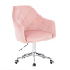 LuxuryForm DESIGN Kozmetické kreslo ROMA VELUR na striebornej podstave s kolieskami - svetlo ružové LuxuryForm DESIGN Kozmetické kreslo ROMA VELUR na striebornej podstave s kolieskami - svetlo ružové
