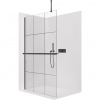 CERANO - Sprchová zástena Walk-in Onyx Top Round Ľ/P - 8 mm - guľatá vzpera + polička/držiak na uteráky - čierna matná, industriálne sklo - 100x200 cm CERANO - Sprchová zástena Walk-in Onyx Top Round Ľ/P - 8 mm - guľatá vzpera + polička/držiak na uteráky - čierna matná, industriálne sklo - 100x200 cm