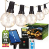 Solárna záhradná girlanda 20x LED dekoratívne žiarovky 10,55 m 3000K teplá + diaľkové ovládanie AURA LUMILED Solárna záhradná girlanda 20x LED dekoratívne žiarovky 10,55 m 3000K teplá + diaľkové ovládanie AURA LUMILED