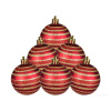 VÁNOČNÍ GALAXIE | sada ozdob | 6 ks | červené koule se zlatými pruhy VÁNOČNÍ GALAXIE | sada ozdob | 6 ks | červené koule se zlatými pruhy