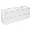 Sapho Ezara - Umývadlová skrinka, 140x46x55 cm, 4 zásuvky, lesklá biela EZ141-3030 Sapho Ezara - Umývadlová skrinka, 140x46x55 cm, 4 zásuvky, lesklá biela EZ141-3030
