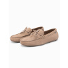 Ombre Men's leather moccasin shoes with thong and driver sole - beige hnedá 41 Ombre 5902228948261 Ombre Men's leather moccasin shoes with thong and driver sole - beige hnedá 41 Ombre 5902228948261