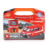 Accessories Diorama - Set Build Your City Fire Station - Caserma Vigili Del Fuoco - With Volkswagen T6 Minibus 1:43 Bburago červená biela Accessories Diorama - Set Build Your City Fire Station - Caserma Vigili Del Fuoco - With Volkswagen T6 Minibus 1:43 Bburago červená biela