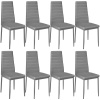 tectake 404121 jedálenské stoličky, syntetická koža - šedá, sada 8 kusov tectake 404121 jedálenské stoličky, syntetická koža - šedá, sada 8 kusov