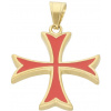 Ewena Prívesok Rytiersky Templársky kríž červeno zlatý Ewena Prívesok Rytiersky Templársky kríž červeno zlatý