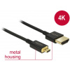 Delock Kábel High Speed HDMI s Ethernetom - HDMI-A samec > HDMI Micro-D samec 3D 4K 1 m Slim Premium 84781 Delock Kábel High Speed HDMI s Ethernetom - HDMI-A samec > HDMI Micro-D samec 3D 4K 1 m Slim Premium 84781