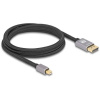 Delock DisplayPort / Mini-DisplayPort prepojovací kábel Mini DisplayPort konektory, Konektor DisplayPort 2 m sivá 81092 8K UHD, pozlátené kontakty, trojžilový; 81092 Delock DisplayPort / Mini-DisplayPort prepojovací kábel Mini DisplayPort konektory, Konektor DisplayPort 2 m sivá 81092 8K UHD, pozlátené kontakty, trojžilový; 81092
