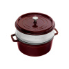 Staub Cocotte okrúhly hrniec s vložkou na varenie v pare, 26 cm/5,2 l, grenadína, 1133887 Staub Cocotte okrúhly hrniec s vložkou na varenie v pare, 26 cm/5,2 l, grenadína, 1133887