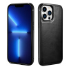 Kryt ICARER pre Apple iPhone 13 Pro Max - gumový/kožený - čierny Kryt ICARER pre Apple iPhone 13 Pro Max - gumový/kožený - čierny
