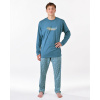 GINA Pánske dlhé pyžamo so vzorovanými nohavicami | 79191P - mesiac dunaj, L GINA Pánske dlhé pyžamo so vzorovanými nohavicami | 79191P - mesiac dunaj, L