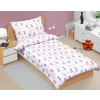 Bellatex Detská bavlnená posteľná bielizeň - ružová, sivá - 140x200, 70x90 Bellatex Detská bavlnená posteľná bielizeň - ružová, sivá - 140x200, 70x90
