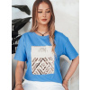 Pútavé dámske modré tričko s potlačou Centia Pútavé dámske modré tričko s potlačou Centia