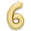 PartyDeco Fóliový balón číslo 6 zlatý 86 cm PartyDeco Fóliový balón číslo 6 zlatý 86 cm