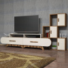 TV skrinka / Obývacia stena Flora S - Walnut, Cream TV skrinka / Obývacia stena Flora S - Walnut, Cream